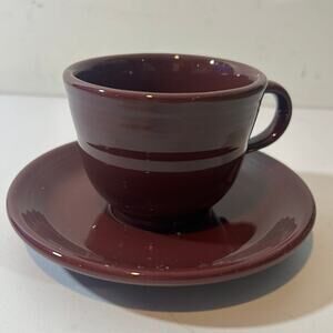 Fiesta Plum Teacup And Saucer Set, RETIRED, FIESTAWARE